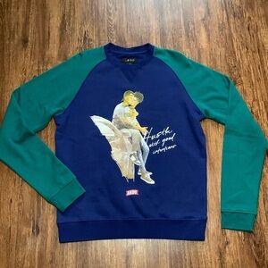 AKOO Sweatshirt Hustle Crew Neck ColorBlock Size Medium New